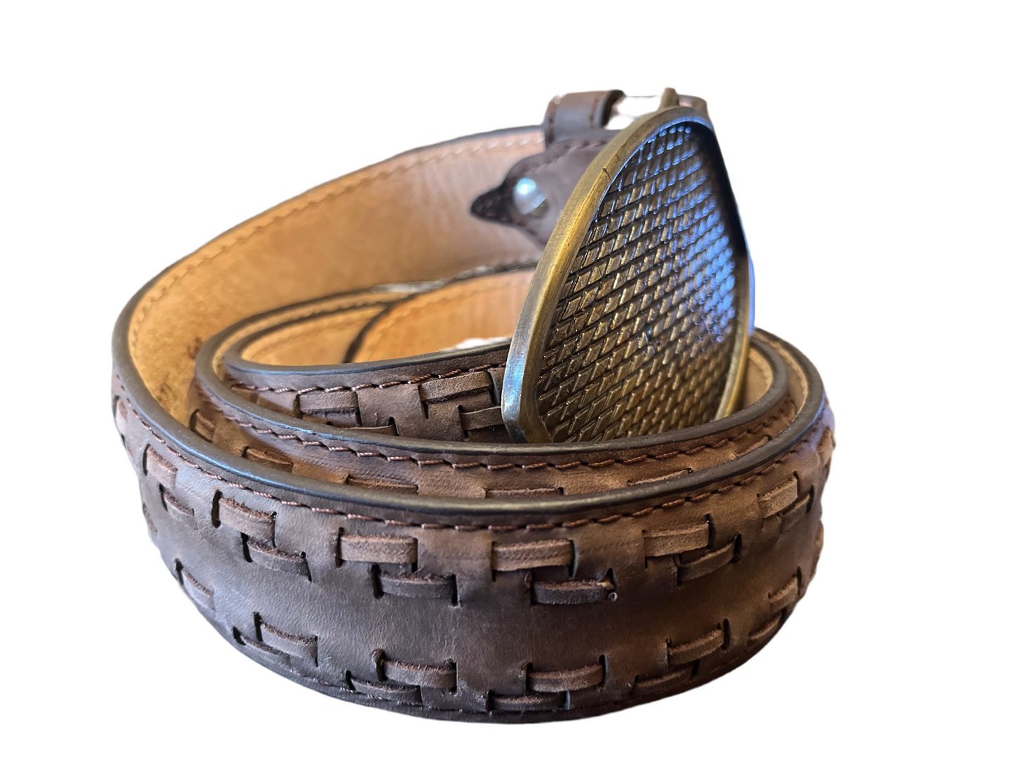 Victoria Vintage Brown Buckle Stars Leather Belt - Size 30 PTBU