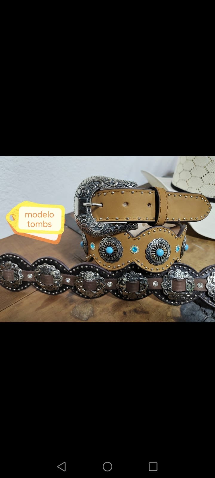 Lupita Native Turquoise Leather Belt - Size 30 PTBU