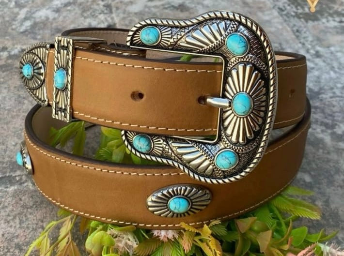 Tom Chapeton Leather Conchos Belt