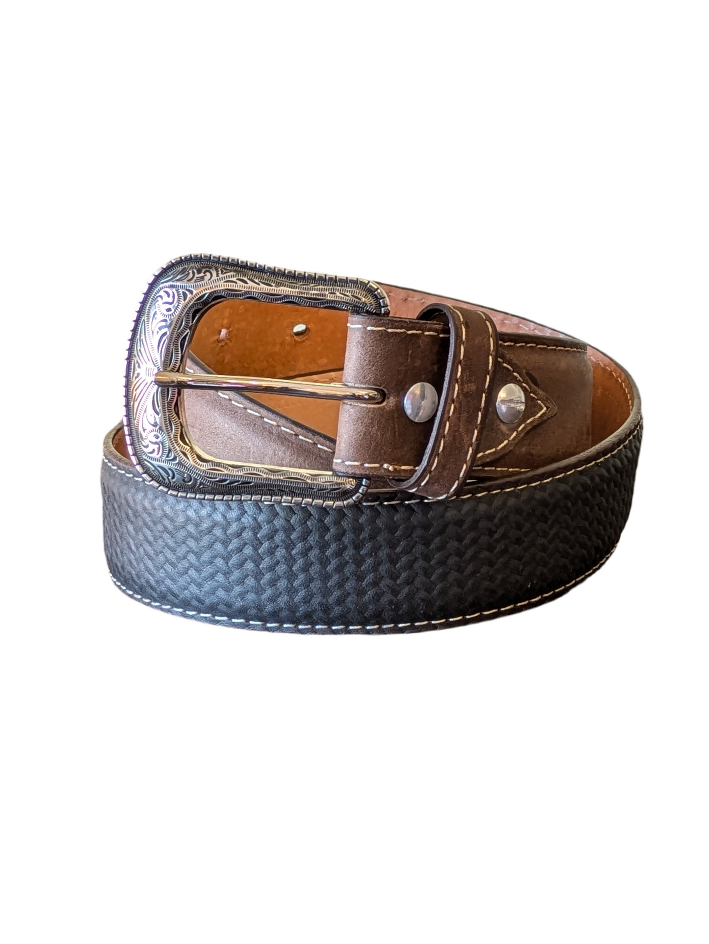 Western Buckle & Rustic Leather Belt