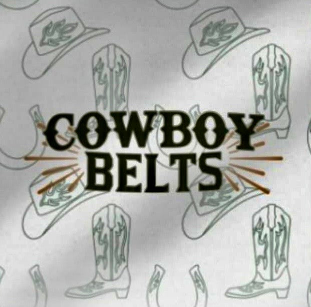 Shayanne Star Big Round Metallic Buckle, Conchos and Studs, Leather Belt - Size 34