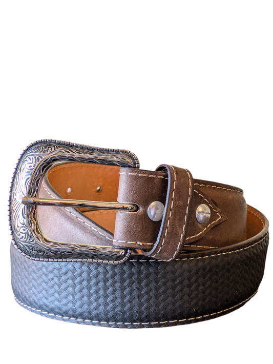 Western Buckle & Rustic Leather Belt