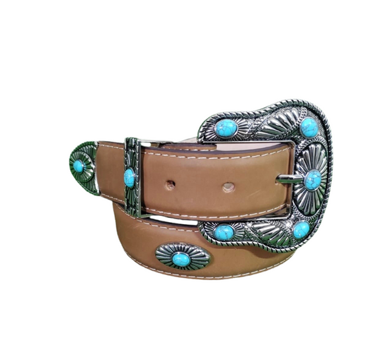 Tom Chapeton Leather Conchos Belt