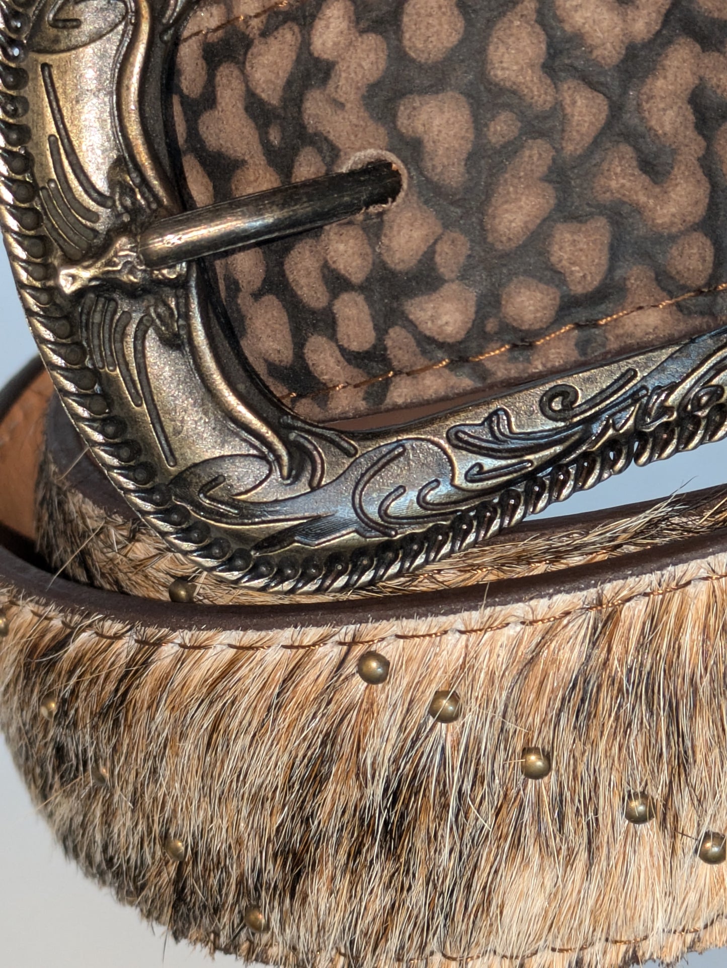 Buckle and Studs, Cowhide Leather Belt