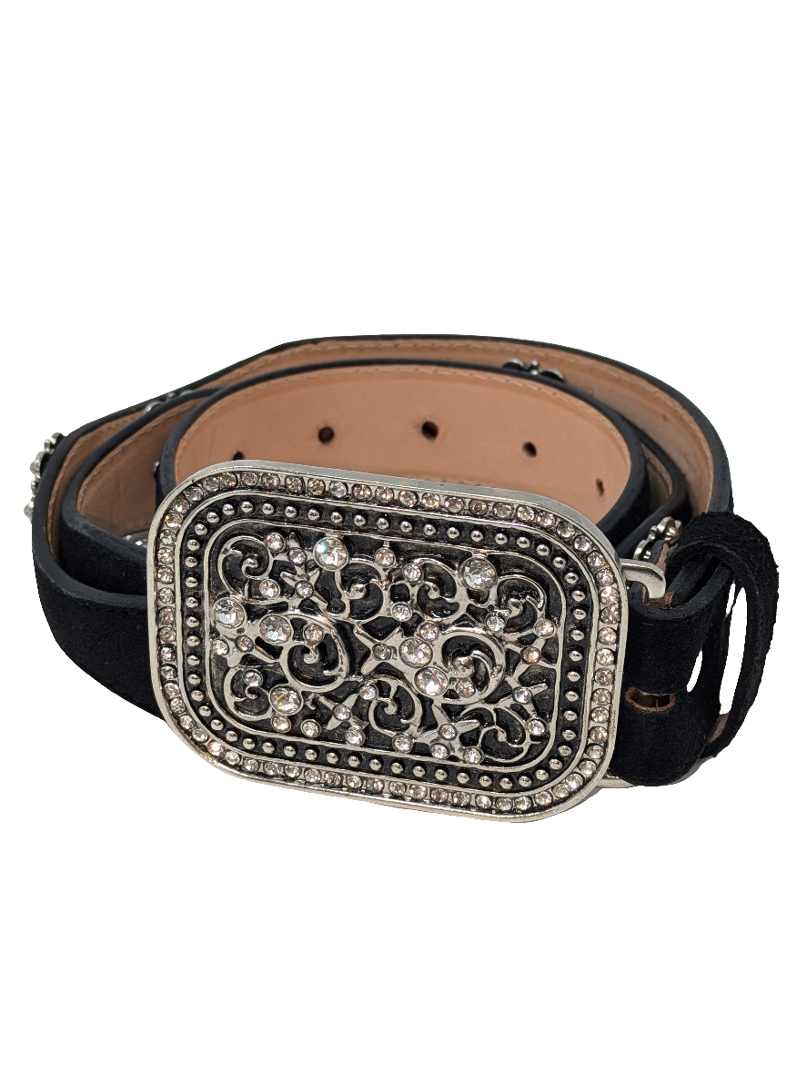 Tony Buckle Suede Belt