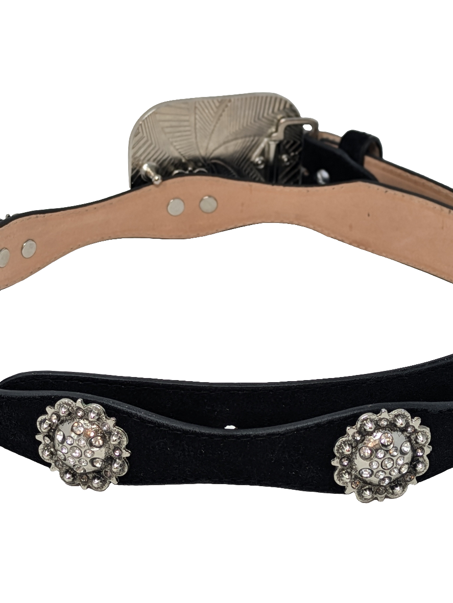 Tony Buckle Suede Belt