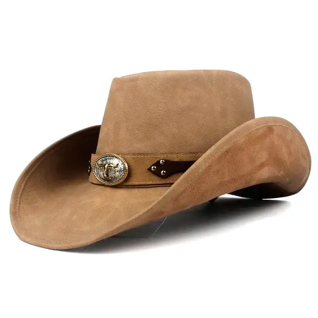 Men Western Cowboy Hat 100% Leather